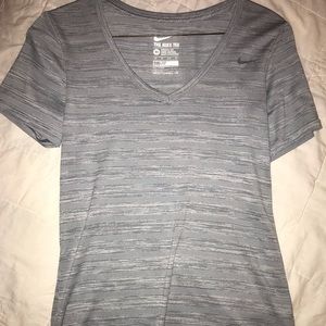 Nike athletic dri fit v neck shirt